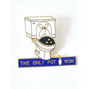 Vintage The‎ Only Pot Won Lapel Pin Bowling Bowler Toilet